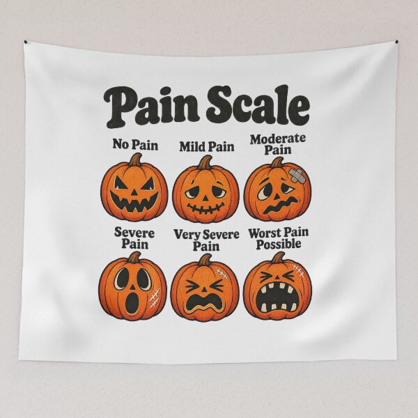 Item preview, Funny Halloween Pumpkin Pain Scale Nurse Humor designed and sold by JustBeStylish.