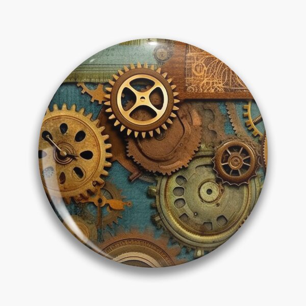 Item preview, Steampunk Mechanical Gears Aqua Seafoam And Golden Design designed and sold by DEC02.