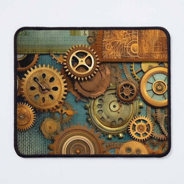 Item preview, Steampunk Mechanical Gears Aqua Seafoam And Golden Design designed and sold by DEC02.