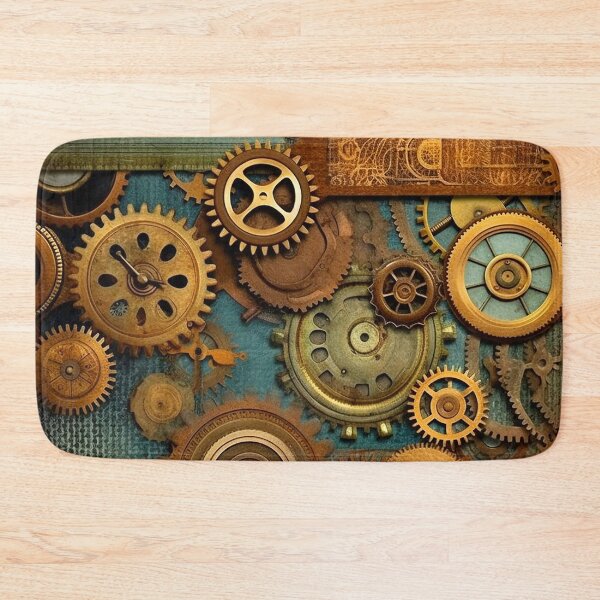 Item preview, Steampunk Mechanical Gears Aqua Seafoam And Golden Design designed and sold by DEC02.