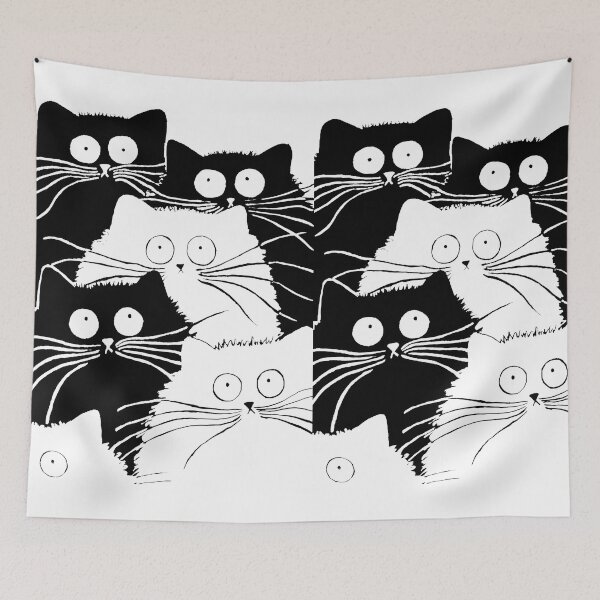 Item preview, Cats - Minimalist Kitten Black & White Art designed and sold by DGMaxShop.
