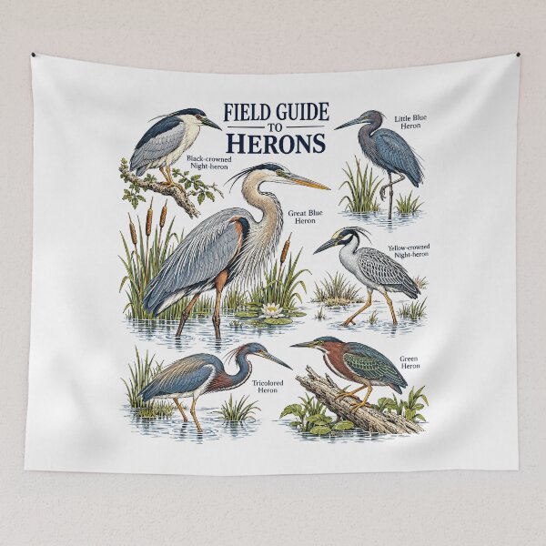 Item preview, Field Guide to Herons Birdwatching Heron Lover designed and sold by gordonbwyashop.