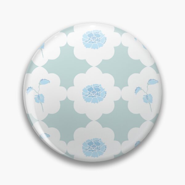 Item preview, Floral fields flower geometric in blue and green designed and sold by Quiet Waters Design.