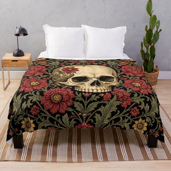 Item preview, Skull Art and Boho Floral Design designed and sold by DrewRomeoCo.