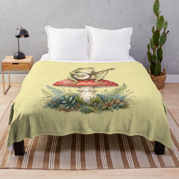 Item preview, Cute Cottagecore Frog Playing Banjo On Mushroom designed and sold by bvdesignart.