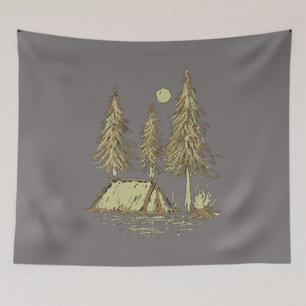 Item preview, Moonlit Forest Camp Tent Fire Sketch-76 designed and sold by duchainejea.
