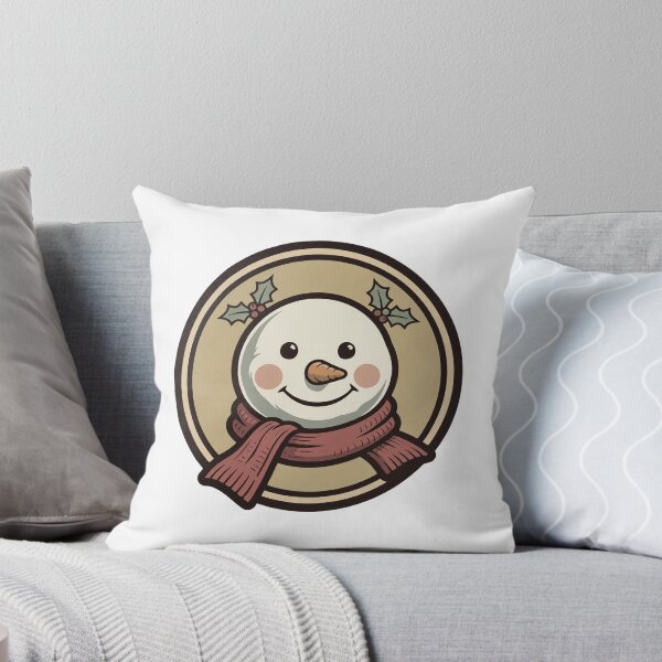 Item preview, Vintage Snowman Badge Sticker — Retro Winter Gift designed and sold by TMS-Studio.