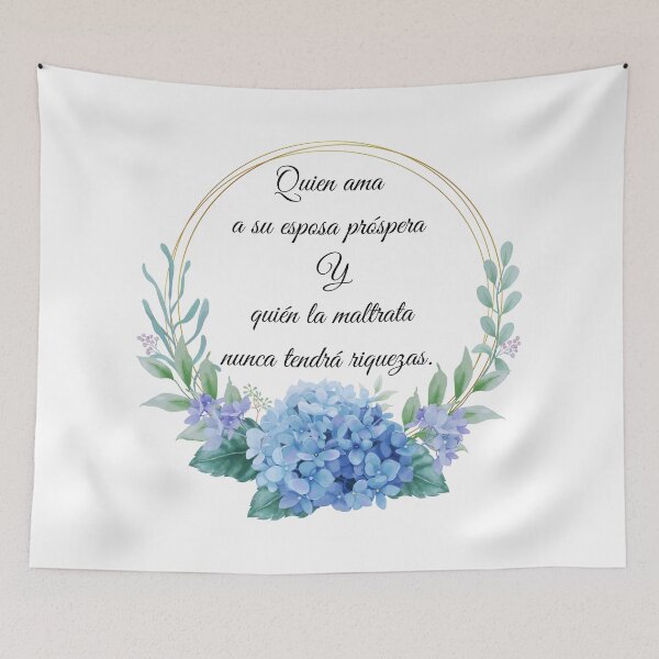 Item preview, Quien Ama a su Esposa Prospera - Cita de Matrimonio Floral designed and sold by Ammeluk.