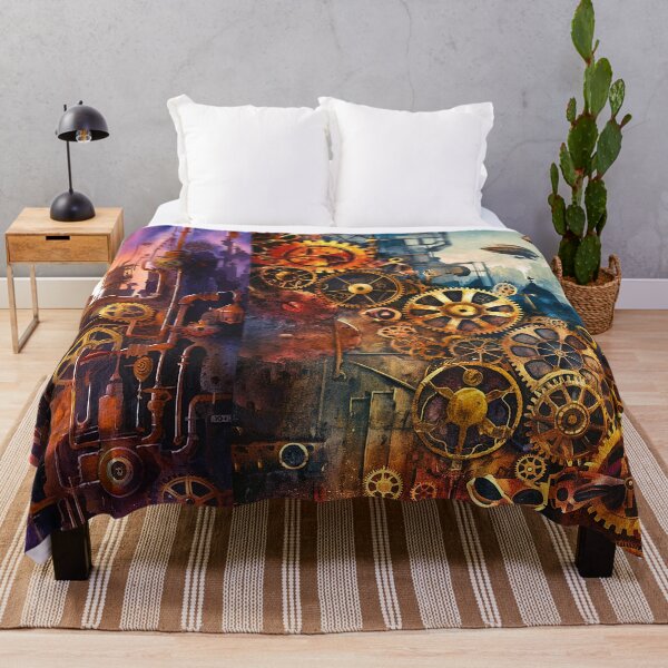 Item preview, Steampunk Retro-Futuristic City In Bold, Edgy Colors designed and sold by DEC02.