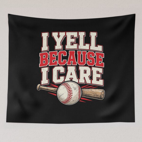 Item preview, I Yell Because I Care Funny Baseball Coach Fan Design designed and sold by stmpdwrld.