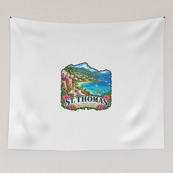 Item preview, St. Thomas U.S. Virgin Islands Hills Of Turquoise Harbors Caribbean Travel Souvenir designed and sold by Simsimah26Parks.