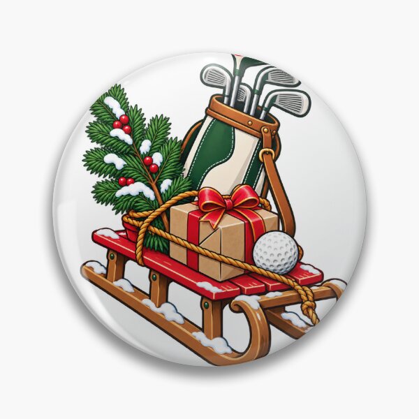 Item preview, Christmas Golf Clubs and Bag on a Festive Sleigh designed and sold by skyartdesign.