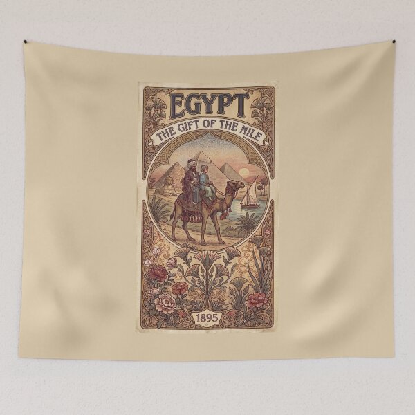 Item preview, Vintage Egypt Travel Poster – Historical Fine Art Illustration designed and sold by The Philatelist Studio.