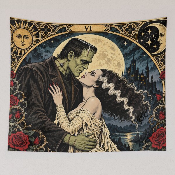 Item preview, Eternal Love – Frankenstein & His Bride | Gothic Lovers Tarot Card designed and sold by OzyWear.