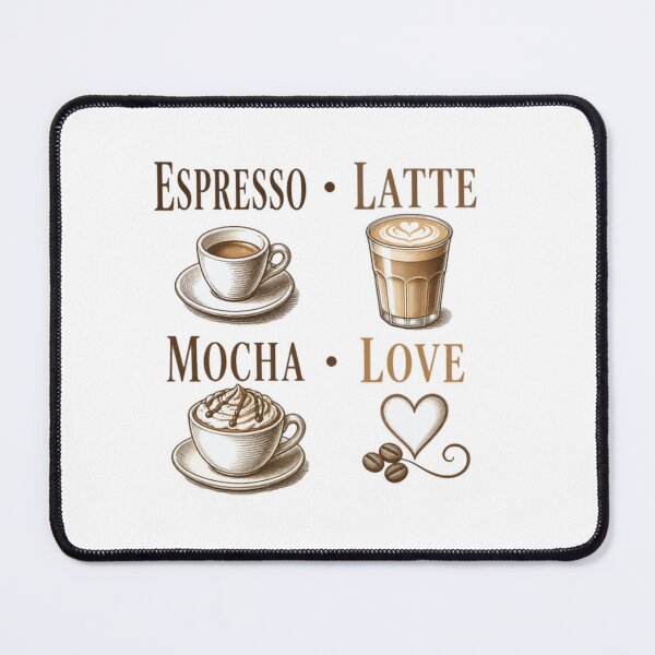 Item preview, Espresso Latte Mocha Love Coffee Lover Barista Drinker designed and sold by SkeletonsDanger.