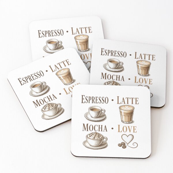 Item preview, Espresso Latte Mocha Love Coffee Lover Barista Drinker designed and sold by SkeletonsDanger.