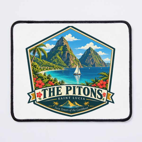 Item preview, The Pitons Saint Lucia Twin Towers Of The Caribbean Island Travel Vacation Tourist designed and sold by NightGlyph.