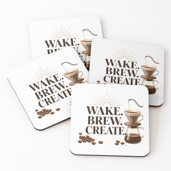 Item preview, Wake Brew Create Coffee Lover Creative Morning Routine designed and sold by SkeletonsDanger.
