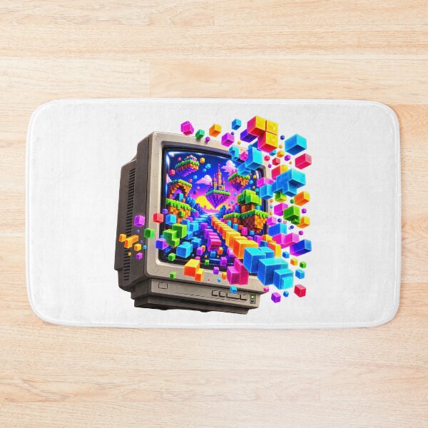Item preview, Retro CRT Monitor Pixel Art – Neon Voxel World designed and sold by builtforyou.