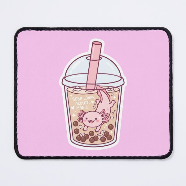 Item preview, Cute Kawaii Axolotl Boba Milk Tea Lover designed and sold by bvdesignart.