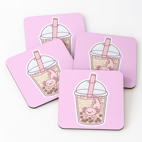 Item preview, Cute Kawaii Axolotl Boba Milk Tea Lover designed and sold by bvdesignart.