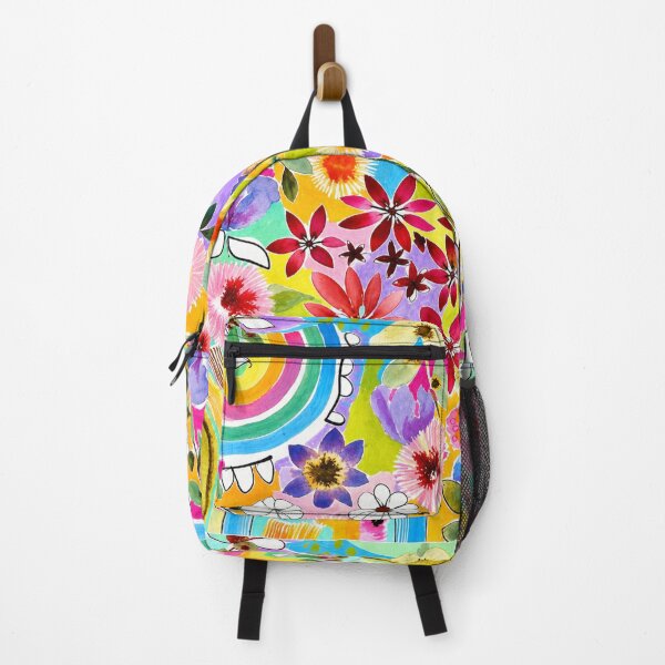 Item preview, Mixed media art “flowers and rainbows” designed and sold by VanessaBlack9.
