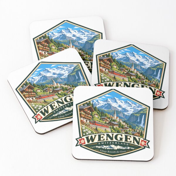 Item preview, Wengen Switzerland Village Beneath The Giants Swiss Alps Travel Vacation Souvenir designed and sold by NightGlyph.