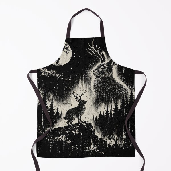 Item preview, Vintage Jackalope Moonlit Forest Retro Cryptid Rabbit designed and sold by ocustdaleman.