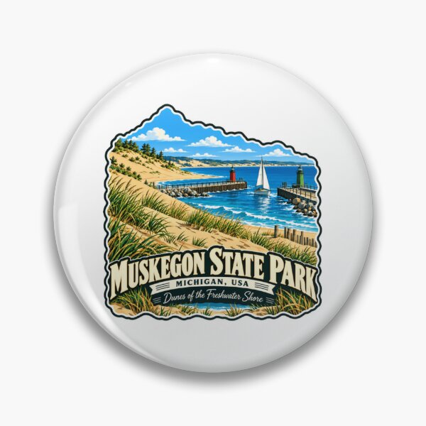Item preview, Muskegon State Park Michigan USA Dunes Of The Freshwater Shore State Park Travel Souvenir designed and sold by JonesFlora2025.
