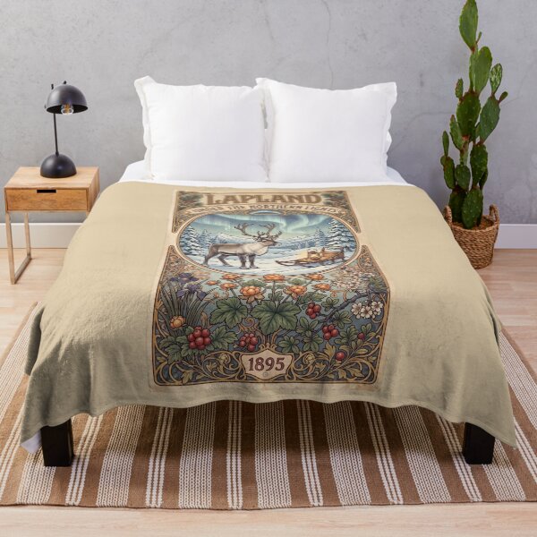 Item preview, Vintage Lapland Travel Poster – Historical Fine Art Illustration designed and sold by The Philatelist Studio.