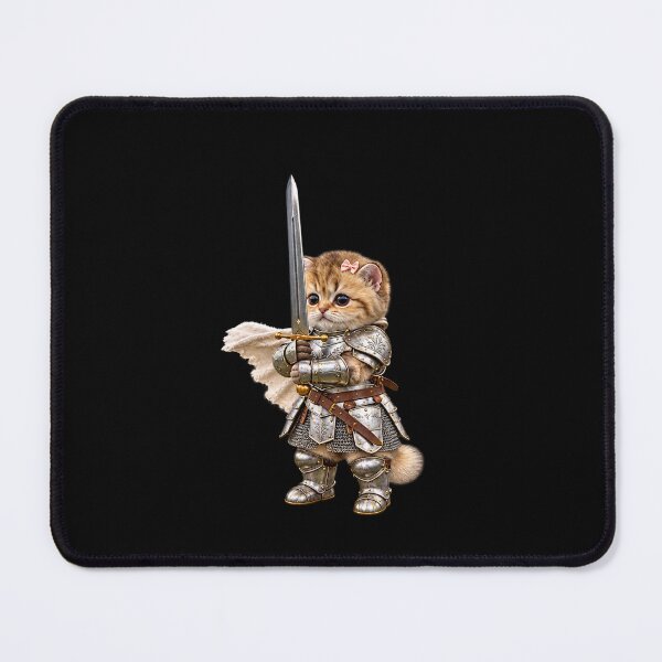 Item preview, Kitten Knight with Sword and Pink Bow designed and sold by GalenoHenley.