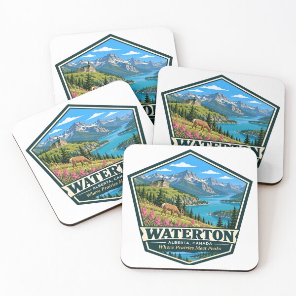 Item preview, Waterton Alberta Canada Where Prairies Meet Peaks National Park Travel Souvenir designed and sold by NightGlyph.