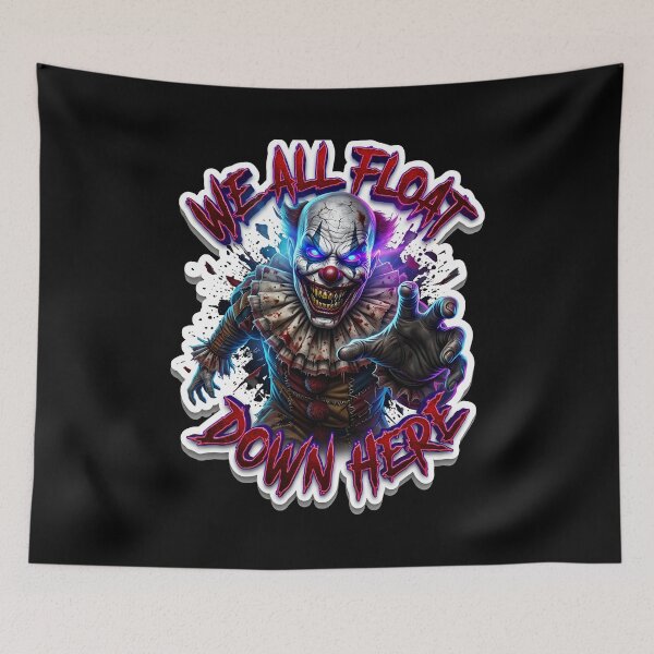 Item preview, Scary Evil Clown Halloween We All Float Down Here designed and sold by lojadpop.