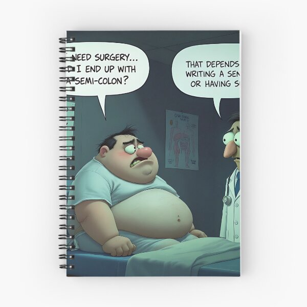Item preview, Funny Semi-Colon Surgery Cartoon designed and sold by gooeybanana.