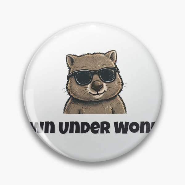 Item preview, Down Under Wonder Funny Wombat Pun designed and sold by Wild Shades.