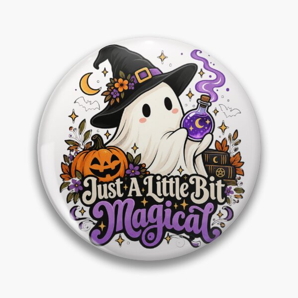Item preview, Cute Ghost Witch Holding Potion – Just A Little Bit Magical Halloween Design designed and sold by Sanika arts .
