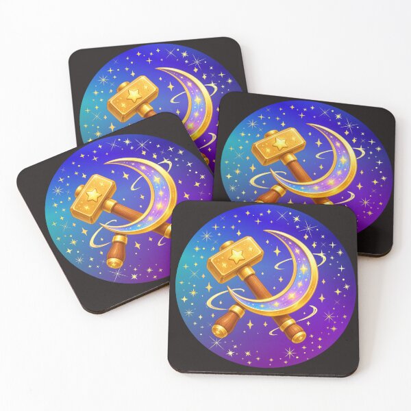 Item preview, Cute Magical Girl Hammer and Sickle Purple Blue Gold designed and sold by TinyToadletDesign.