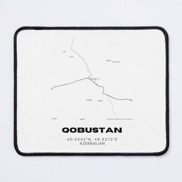 Item preview, Qobustan Azerbaijan Map Coordinates Minimalist Location Design designed and sold by RM-Journey.