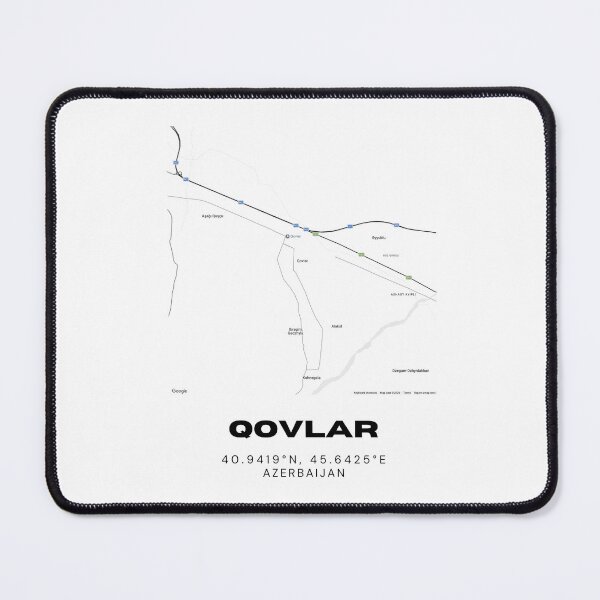 Item preview, Qovlar Azerbaijan Map Coordinates Minimalist Location Design designed and sold by RM-Journey.