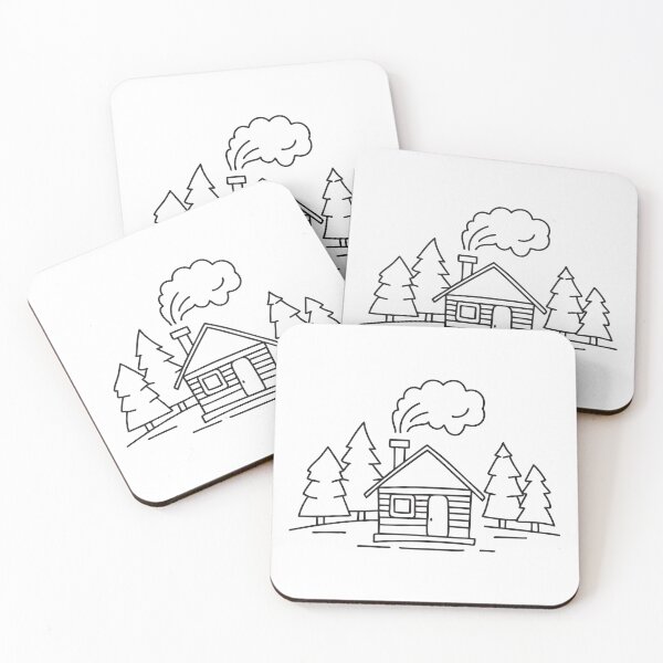 Item preview, Forest surrounding a cabin with smoke drifting from its chimney designed and sold by rasagamastore.
