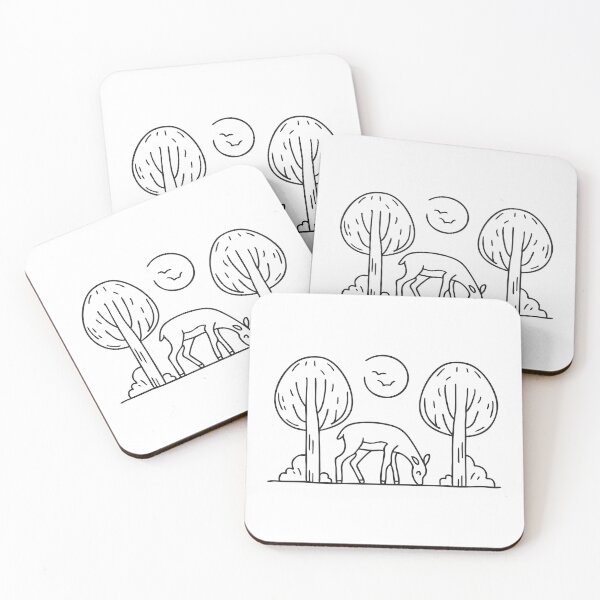 Item preview, Woods near a deer grazing quietly designed and sold by rasagamastore.