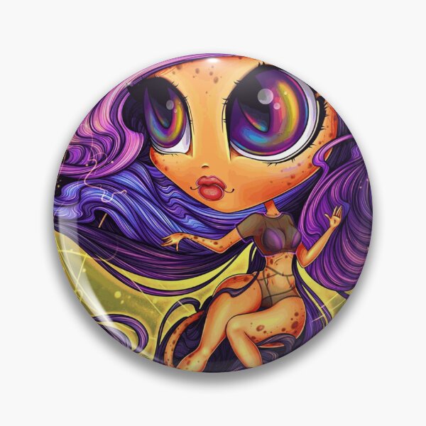 Item preview, Psychedelic Purple Hair Feline Girl designed and sold by JurreVeldkamp.