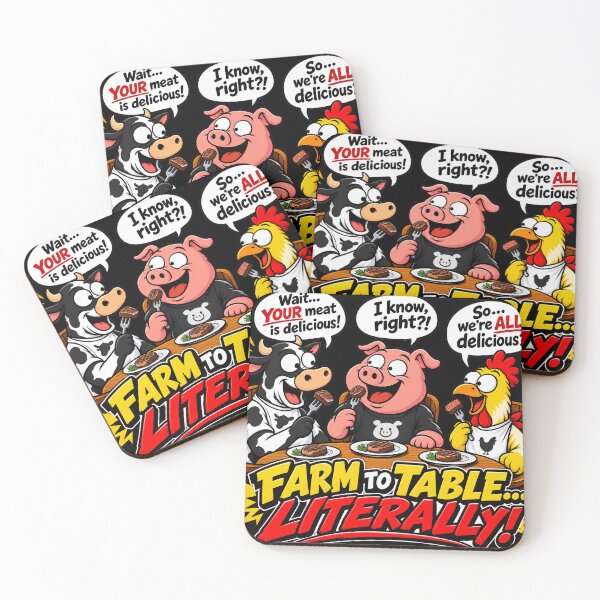 Item preview, Farm to Table Literally Funny Dark Humor Cartoon designed and sold by kaipapershop.