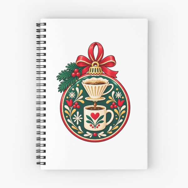 Item preview, Christmas Pour Over Coffee Bauble Illustration designed and sold by skyartdesign.