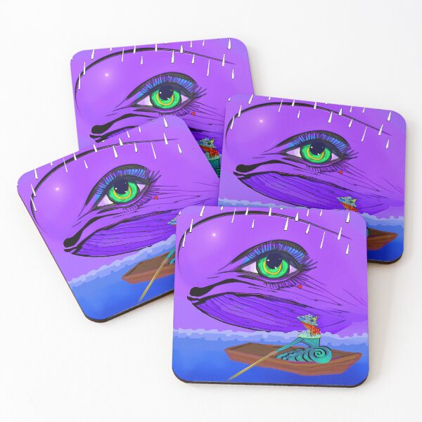 Item preview, Whale Eye Rain Dreamscape Ocean Boat Journey Surreal Fantasy designed and sold by Andrea-Nixona.