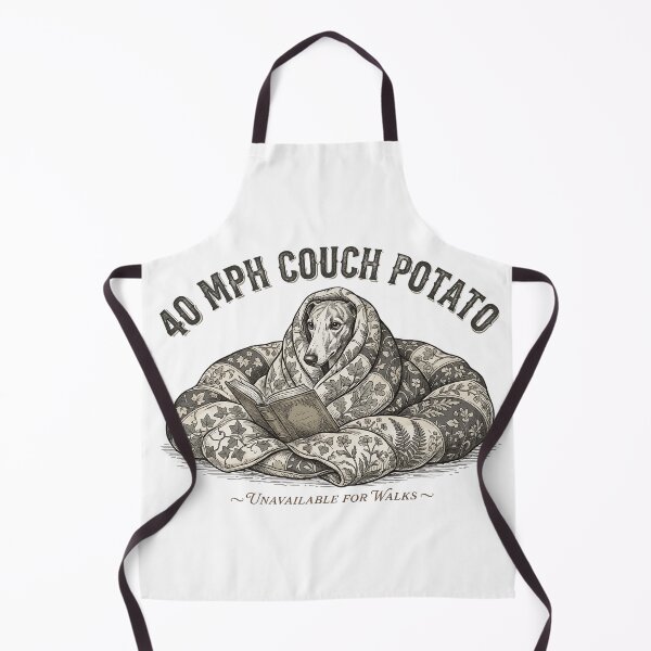 Item preview, 40 MPH Couch Potato Greyhound – Unavailable for Walks Victorian Engraving Art Print designed and sold by Luminari Creations.
