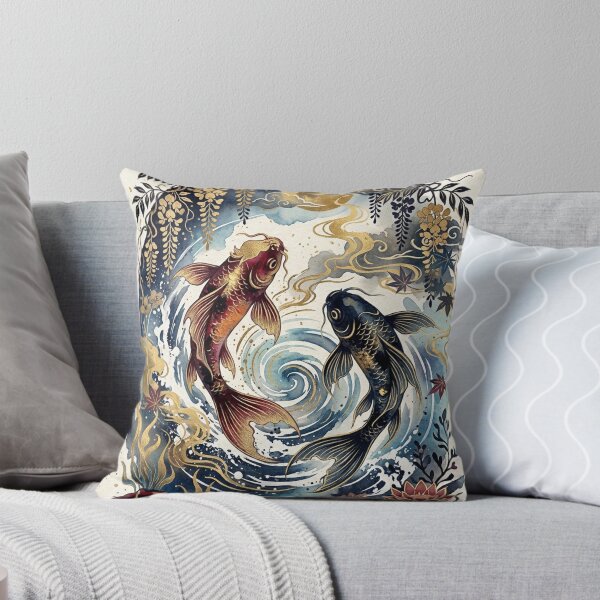 Item preview, Japanese Sea Bream Tai Fish Yin Yang Celestial Watercolor Art designed and sold by iris-festival.