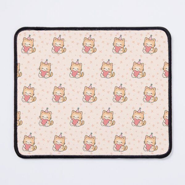 Item preview, Cute Party Cat Holding Heart Seamless Pattern designed and sold by prapapon.
