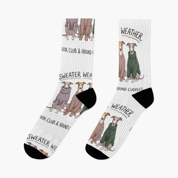 Item preview, Sweater Weather Book Club & Hound Cuddles – Sighthound Winter Wardrobe Trio Art Print designed and sold by Luminari Creations.