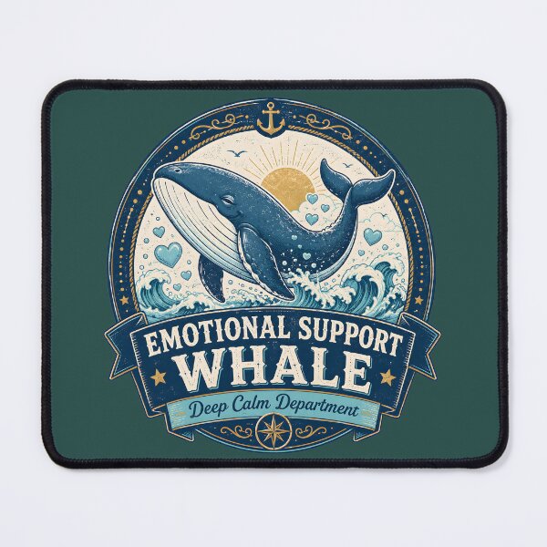 Item preview, Emotional Support Whale – Deep Calm Department Vintage Ocean Design designed and sold by MAD's Recreation Studio.
